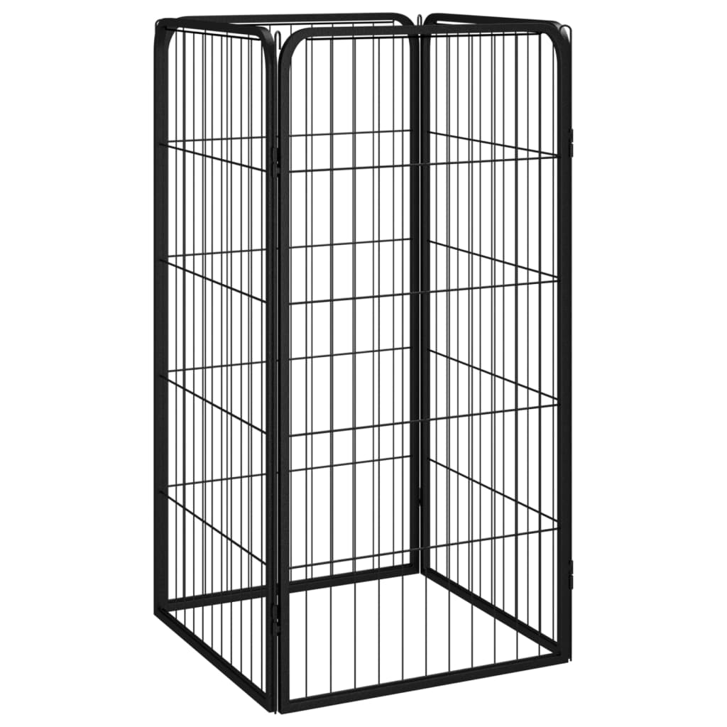 Koiranhäkki 4 paneelia musta 50x100 cm jauhemaalattu teräs