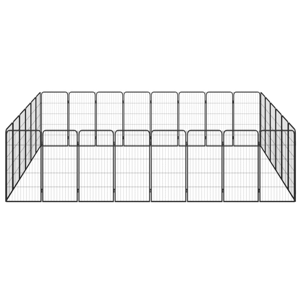 Koiranhäkki 28 paneelia musta 50x100 cm jauhemaalattu teräs
