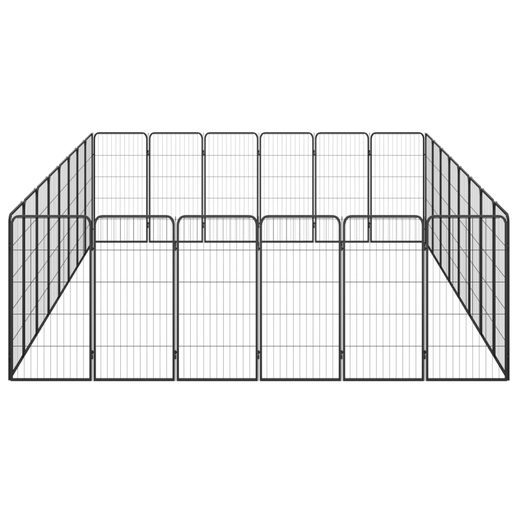 Koiranhäkki 28 paneelia musta 50x100 cm jauhemaalattu teräs