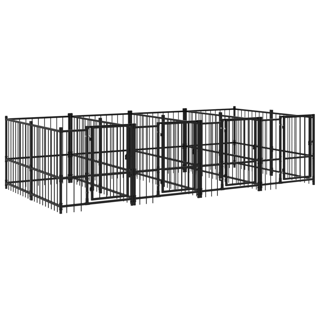 Koiran ulkohäkki teräs 7,51 m²