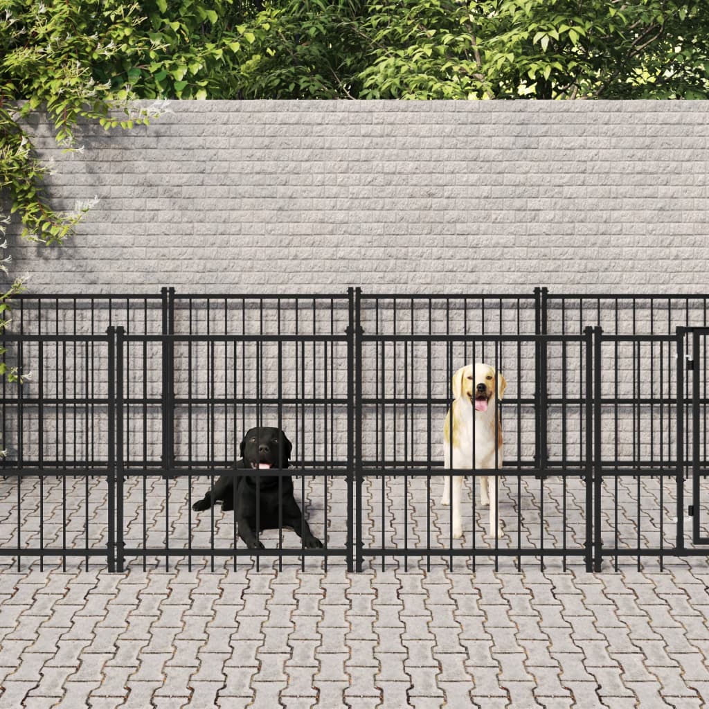 Outdoor dog cage steel 7.51 m²