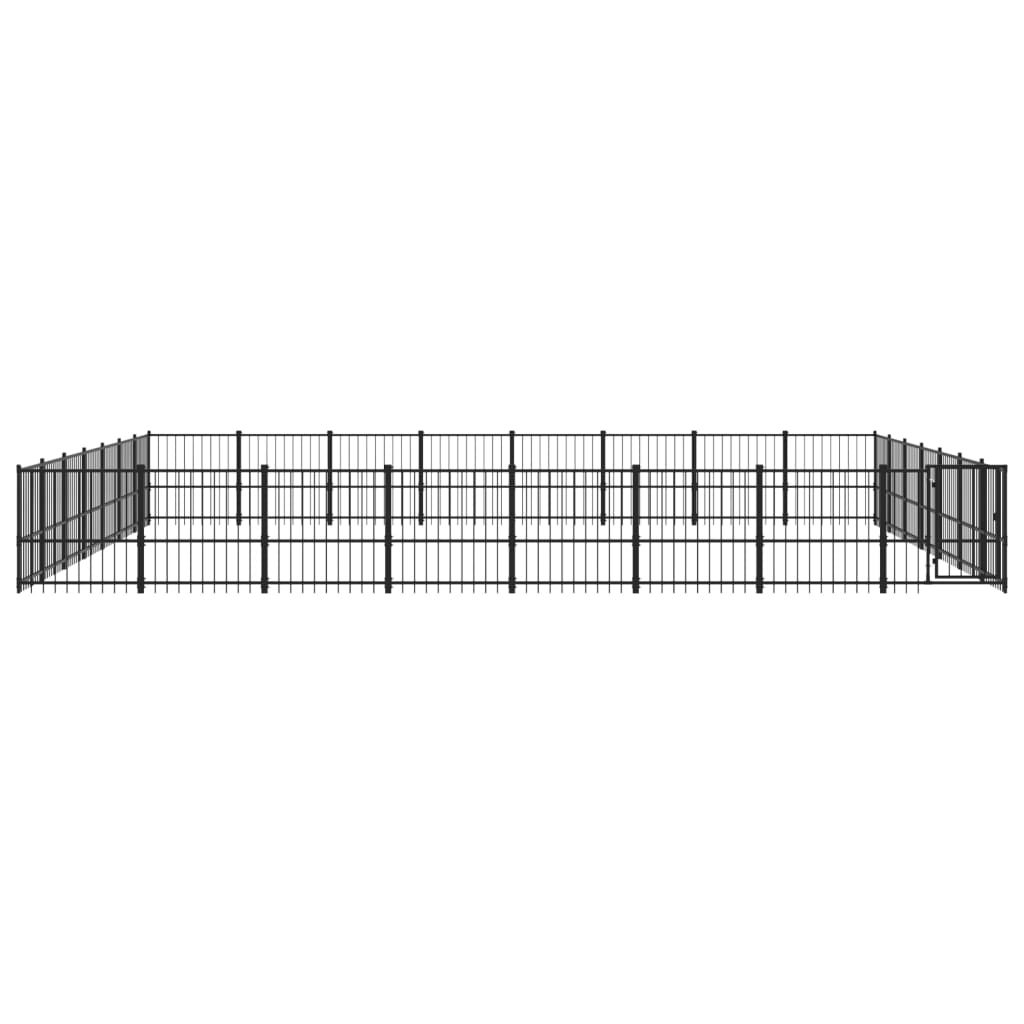 Koiran ulkohäkki teräs 52,69 m²