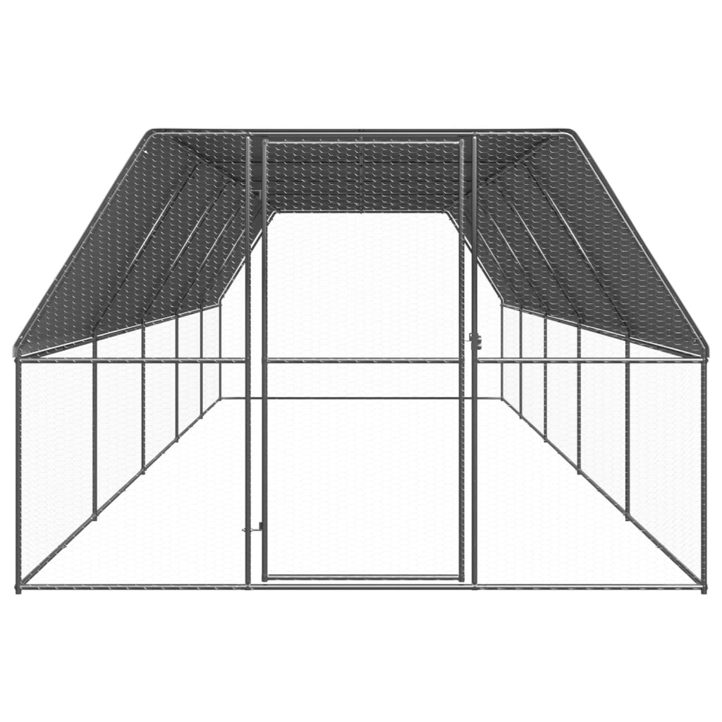 Outdoor chicken coop 3x10x2 m galvanized steel
