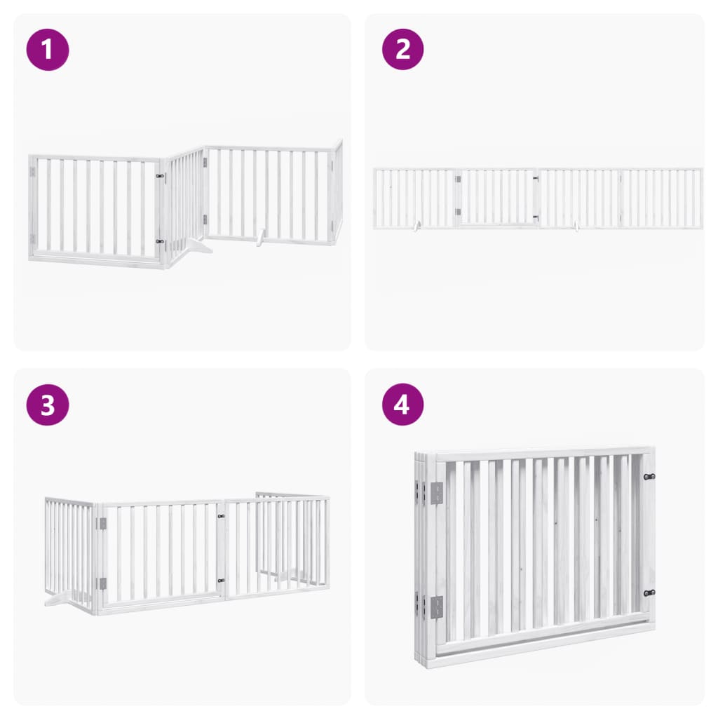Folding mothproof door 4 panels white 320 cm poplar wood