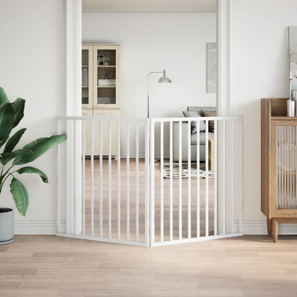 Folding door frame 2 panels white 160 cm poplar wood