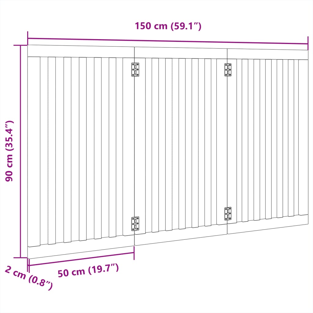 Folding moth trap 3 panels 150 cm poplar wood