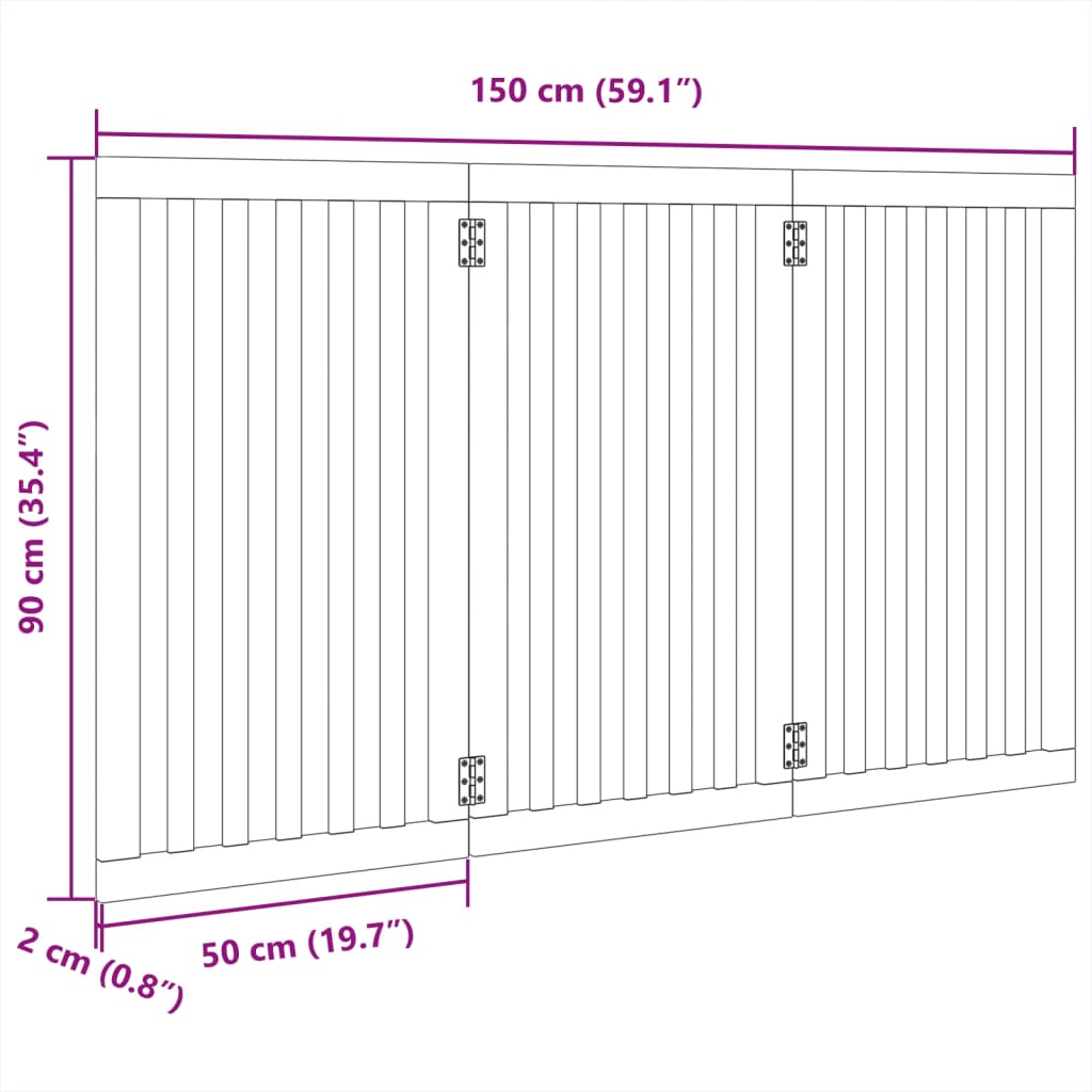 Folding moth trap 3 panels white 150 cm poplar wood