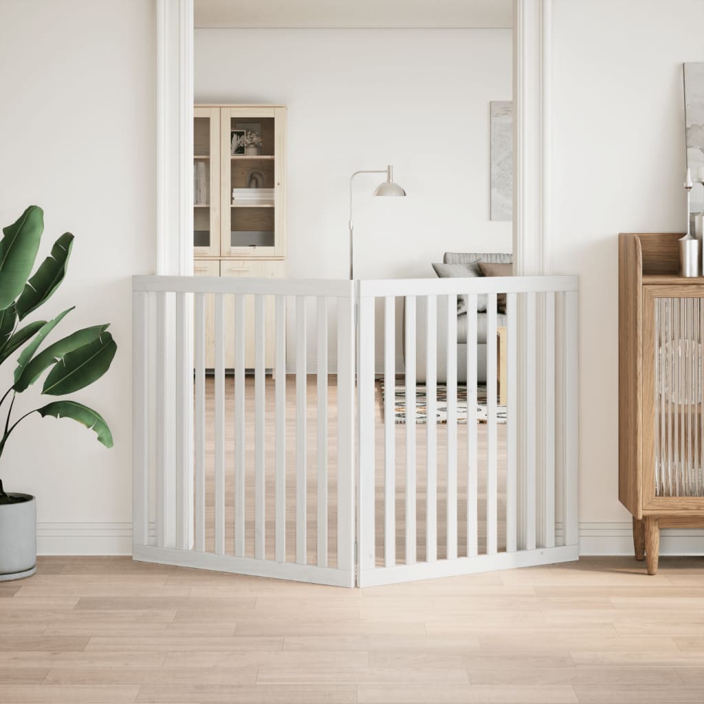 Folding door frame 2 panels white 160 cm poplar wood