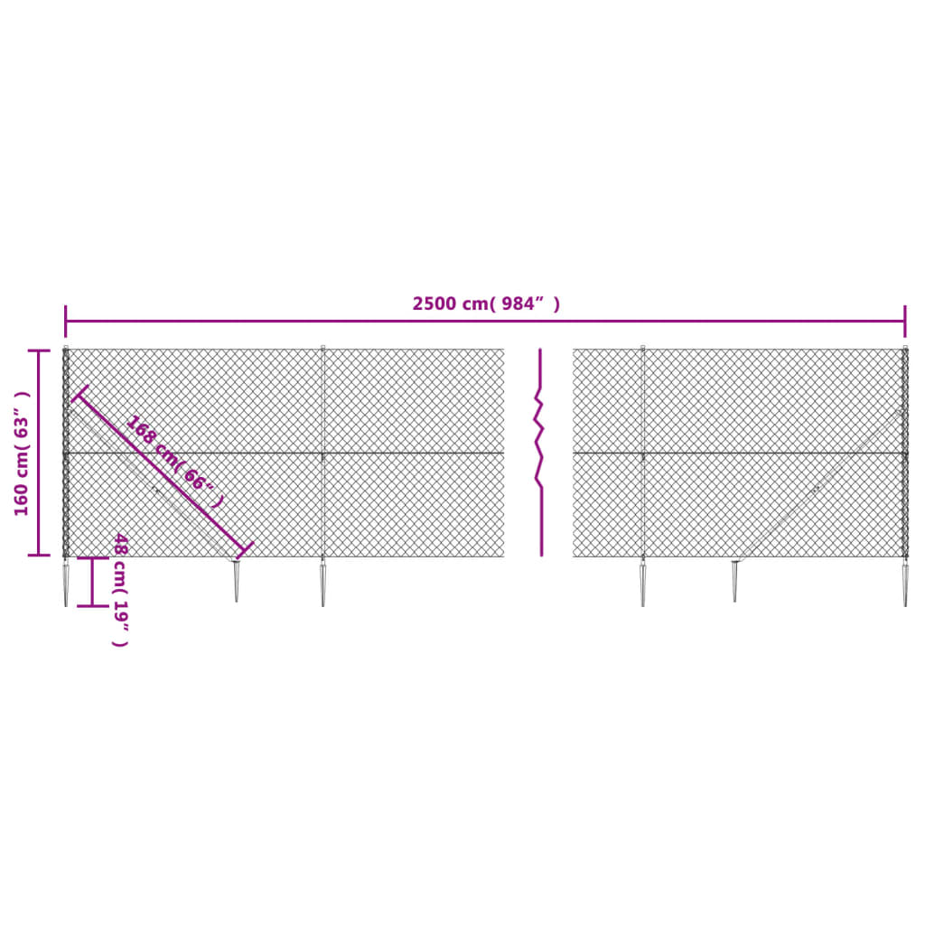 Verkkoaita maapiikeillä antrasiitti 1,6x25 m