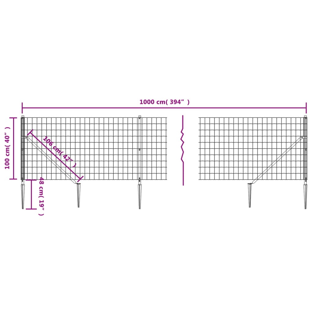 Verkkoaita maapiikeillä vihreä 1x10 m