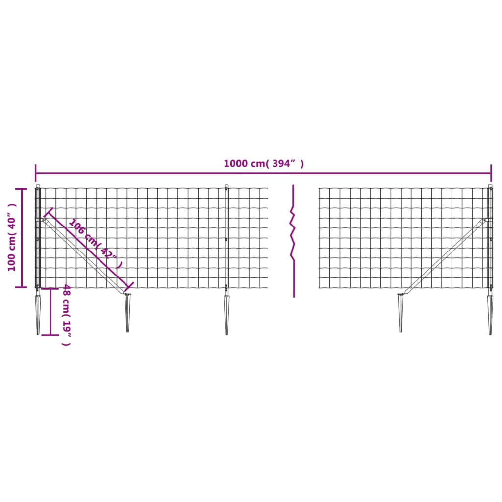 Verkkoaita maapiikeillä vihreä 1x10 m