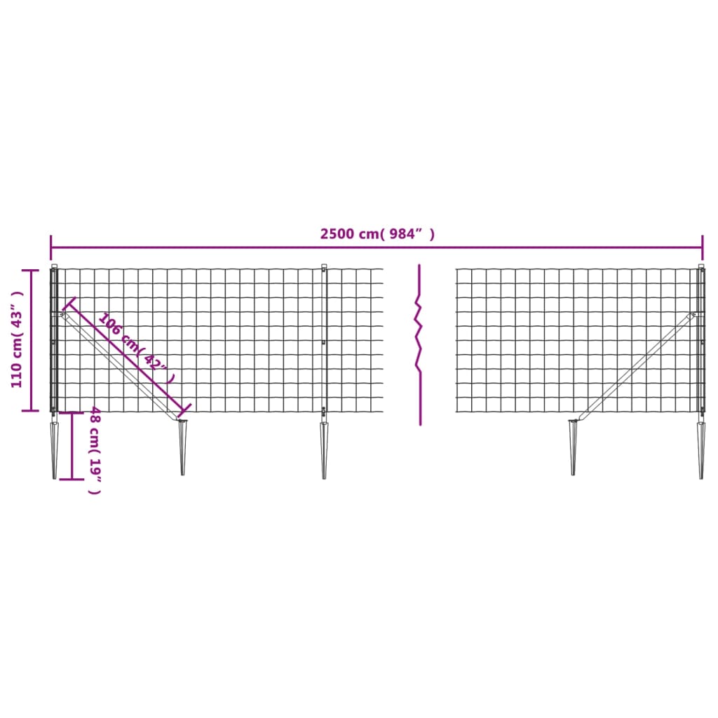 Verkkoaita maapiikeillä vihreä 1,1x25 m