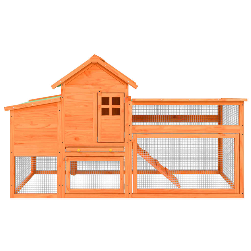 Chicken coop brown 186.5x58.5x113 cm solid pine