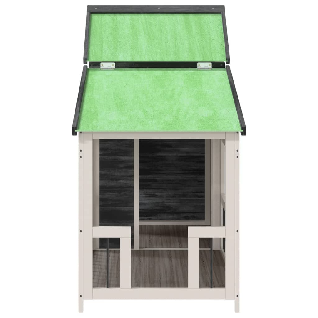 Dog kennel gray 143x60.5x109 cm solid pine