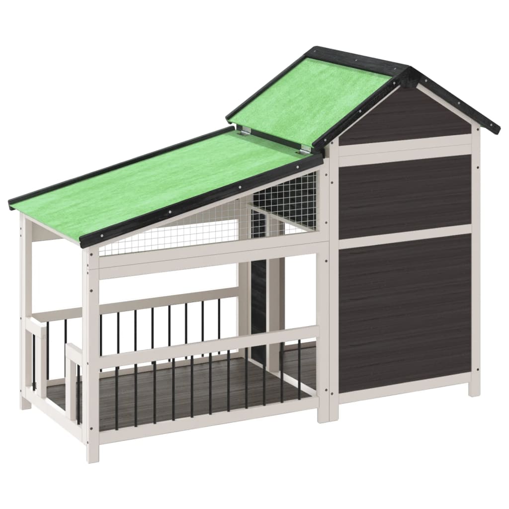 Dog kennel gray 143x60.5x109 cm solid pine