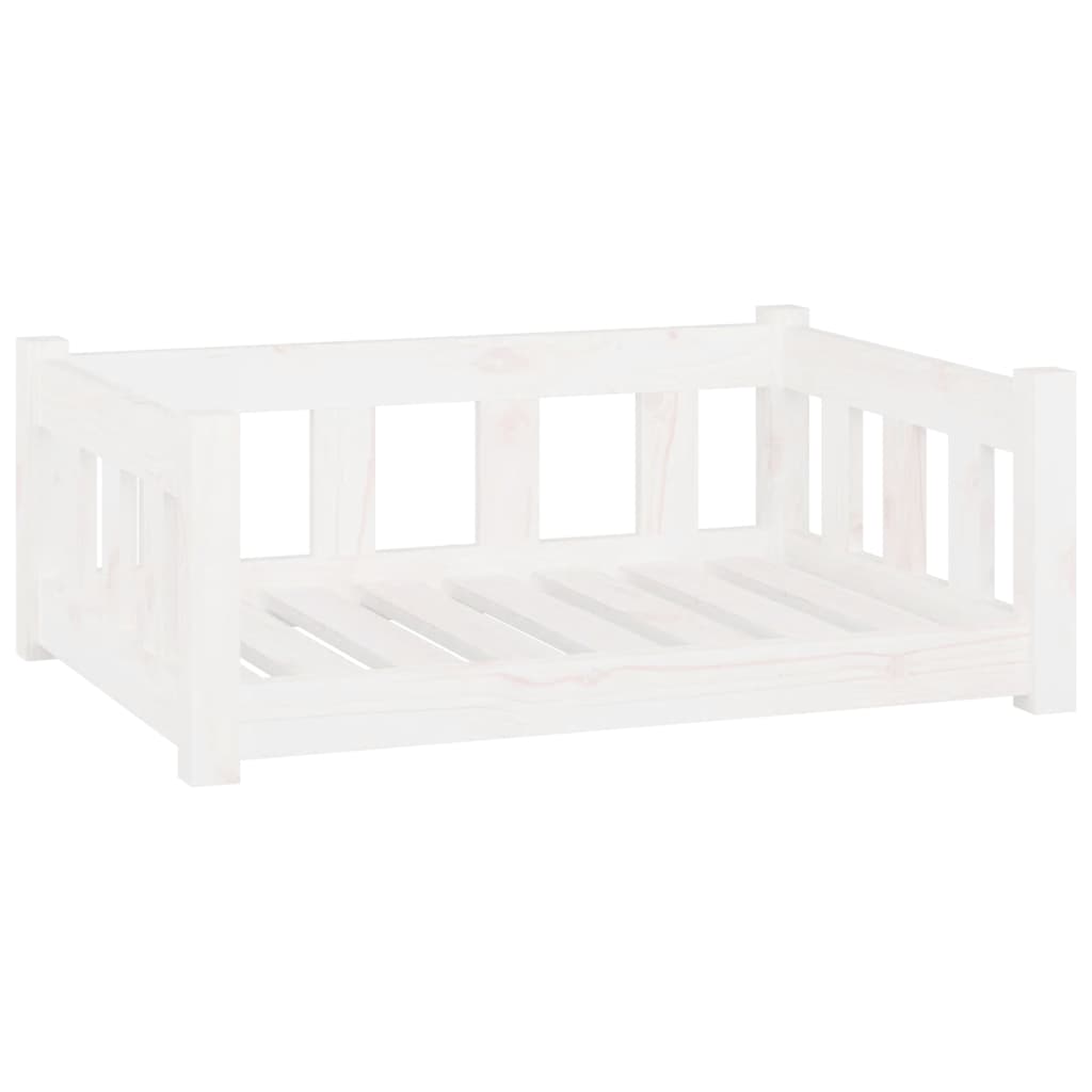 Dog bed white 75.5x55.5x28 cm solid pine