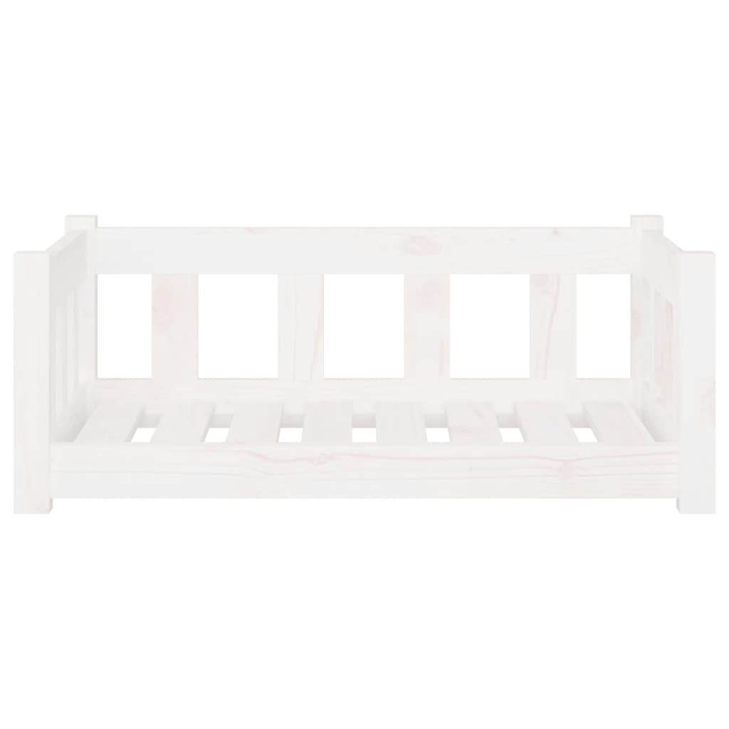 Dog bed white 75.5x55.5x28 cm solid pine
