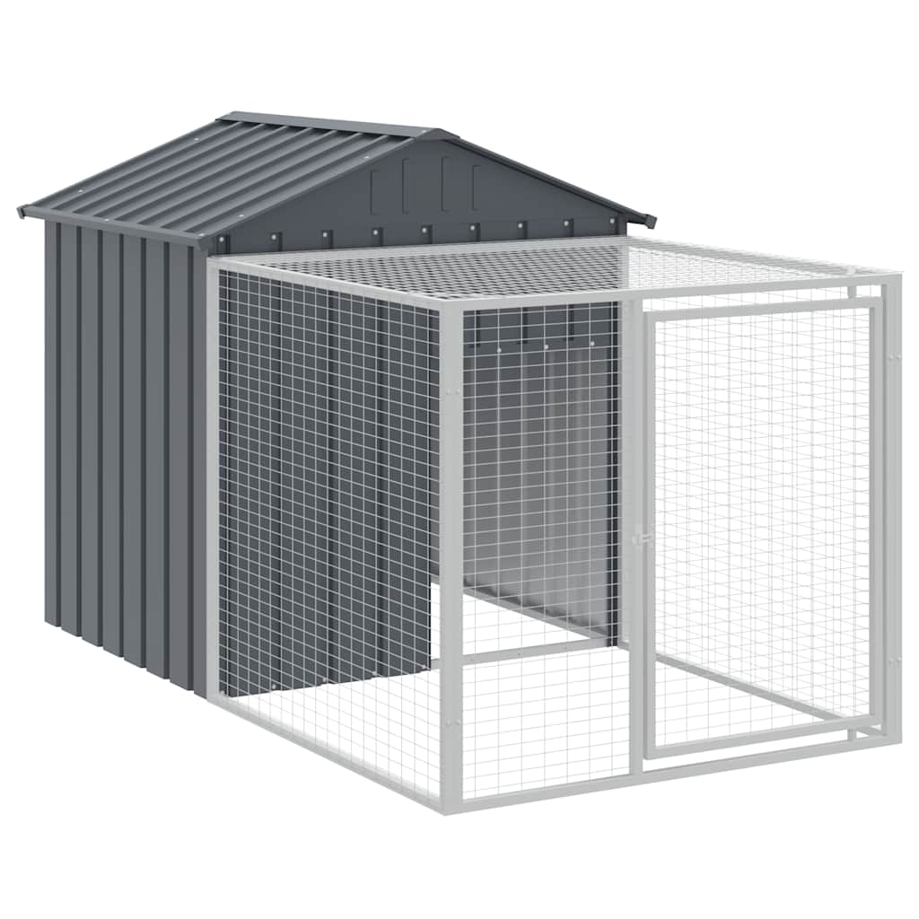 Chicken coop/outdoor anthracite 117x201x123 cm galvanized steel