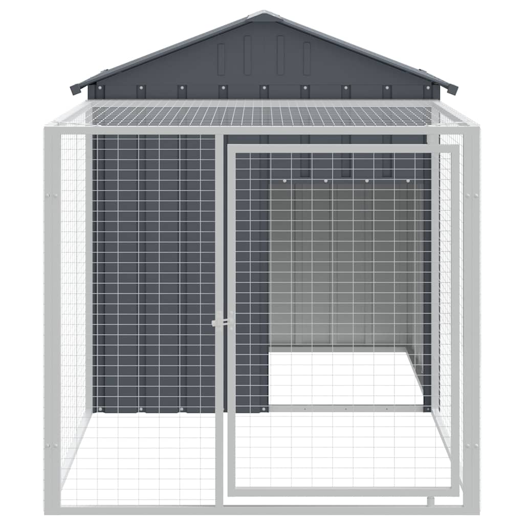 Chicken coop/outdoor anthracite 117x201x123 cm galvanized steel