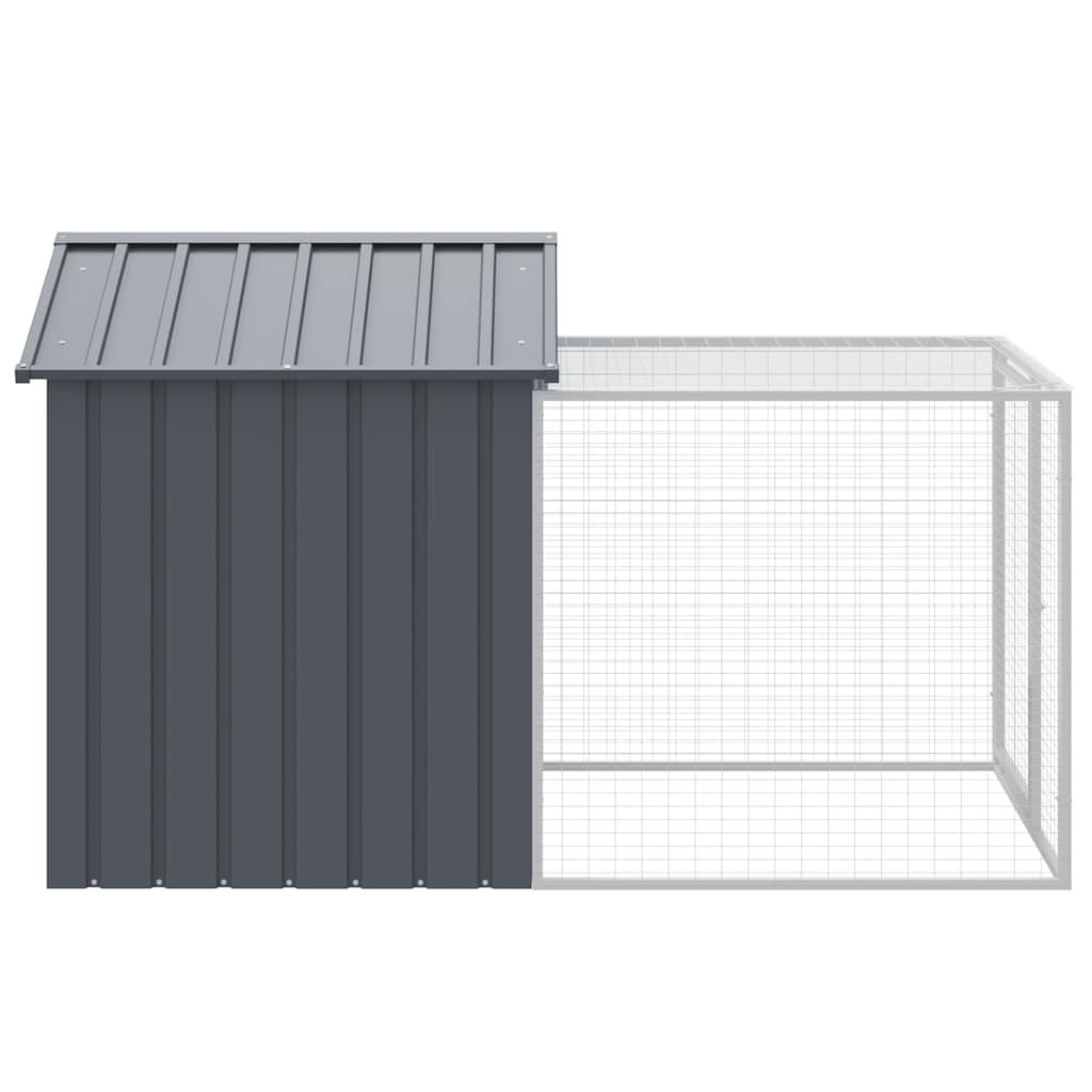 Chicken coop/outdoor anthracite 117x201x123 cm galvanized steel