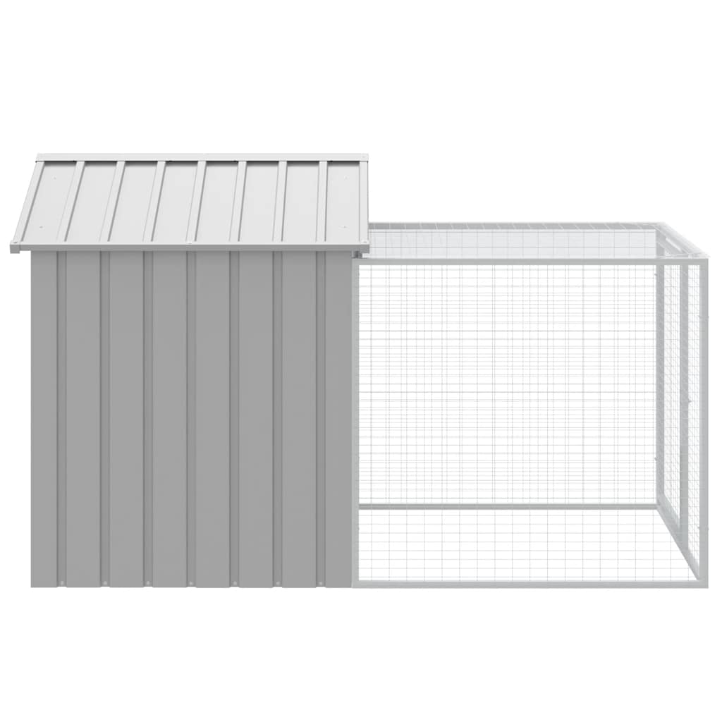 Chicken coop/outdoor area, grey, 117x201x123 cm, galvanized steel