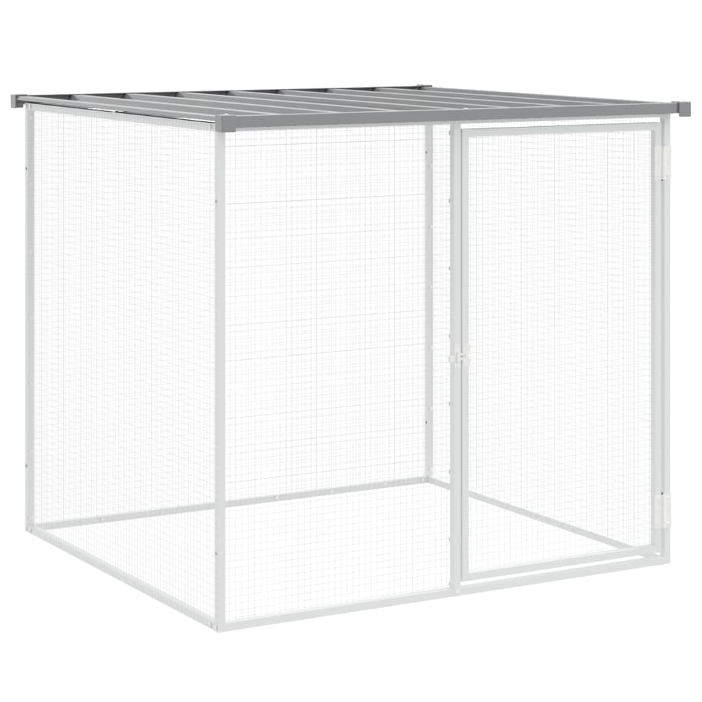 Chicken coop with roof light grey 803x98x90 cm galvanized steel