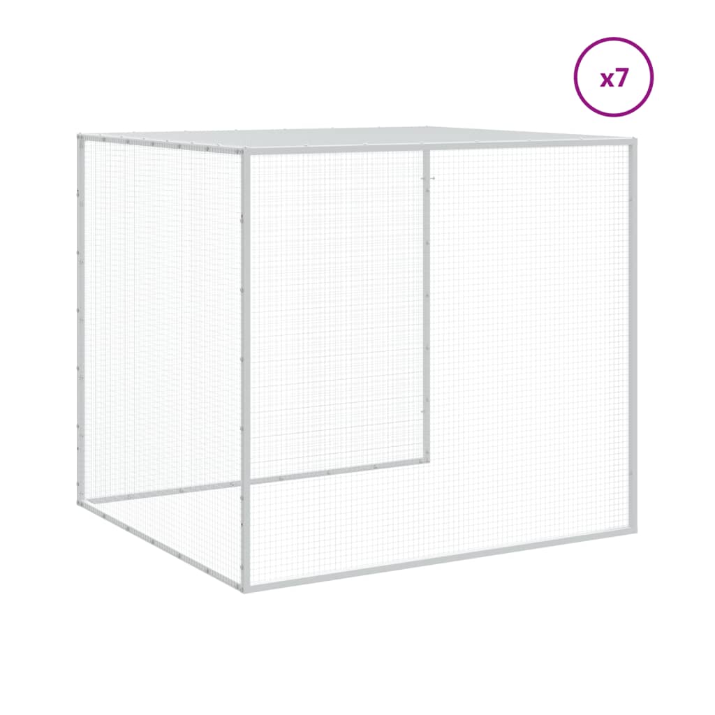 Chicken coop with roof light grey 803x98x90 cm galvanized steel