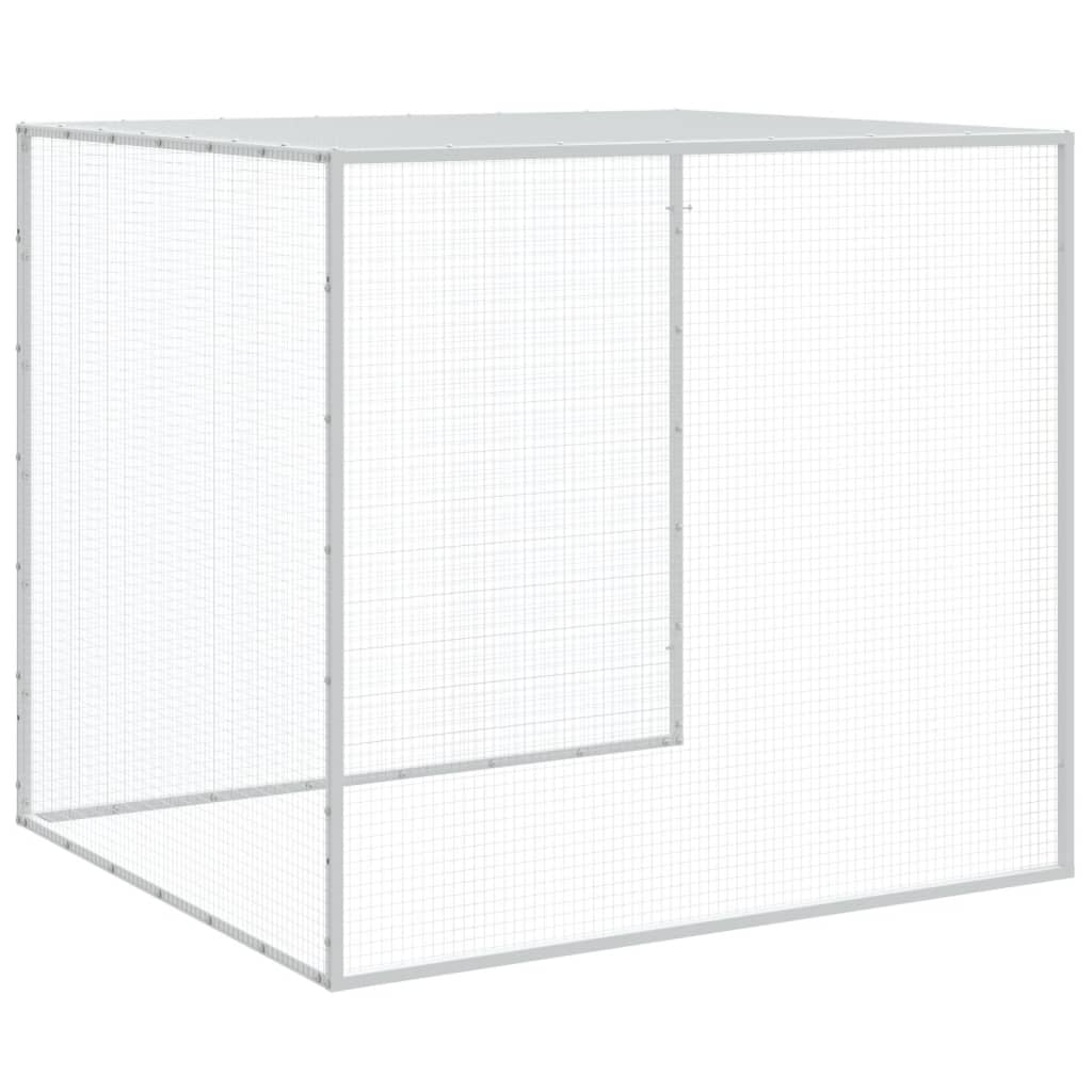 Chicken coop with roof light grey 803x98x90 cm galvanized steel