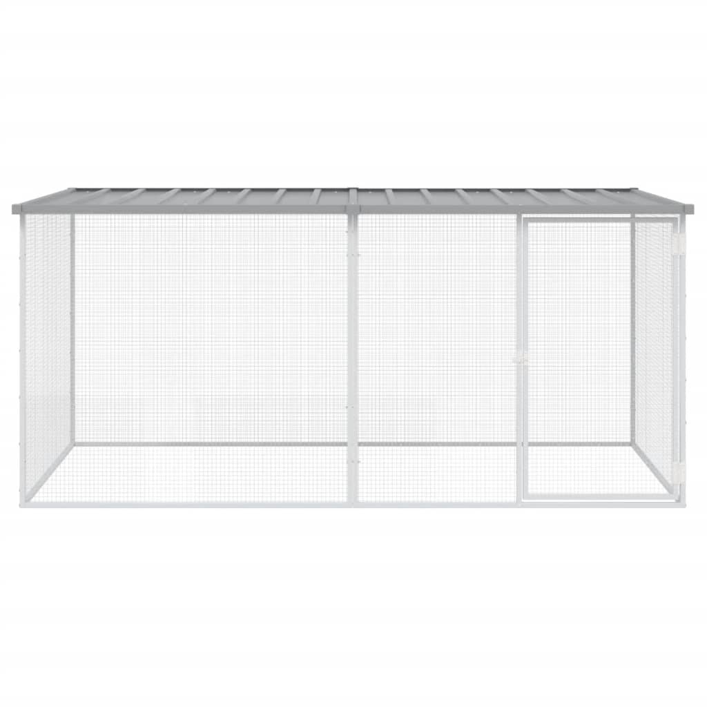 Chicken coop with roof light grey 203x98x90 cm galvanized steel