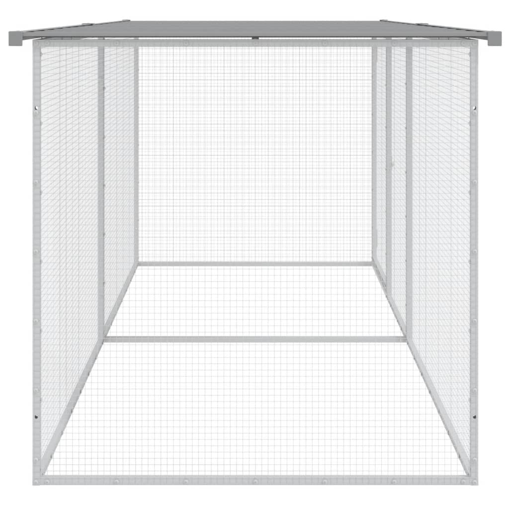 Chicken coop with roof light grey 203x98x90 cm galvanized steel