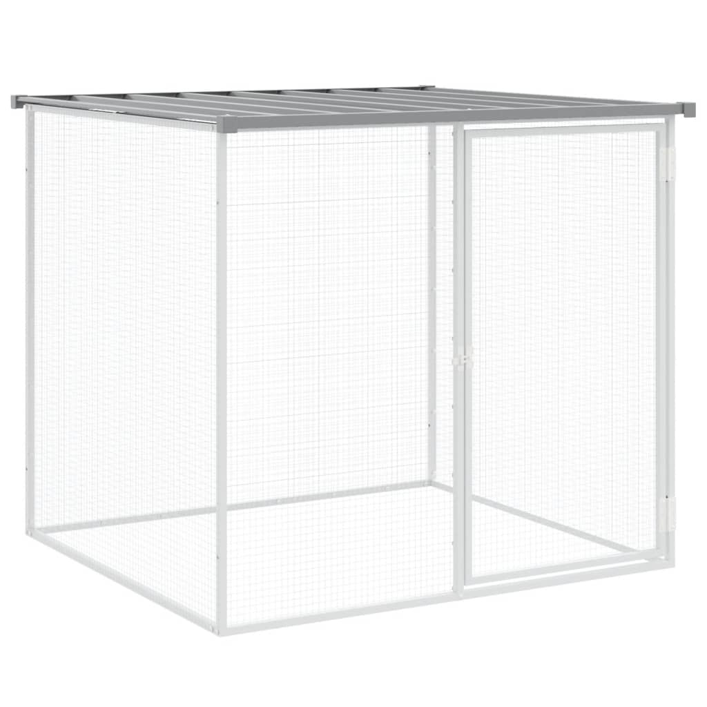 Chicken coop with roof light grey 203x98x90 cm galvanized steel