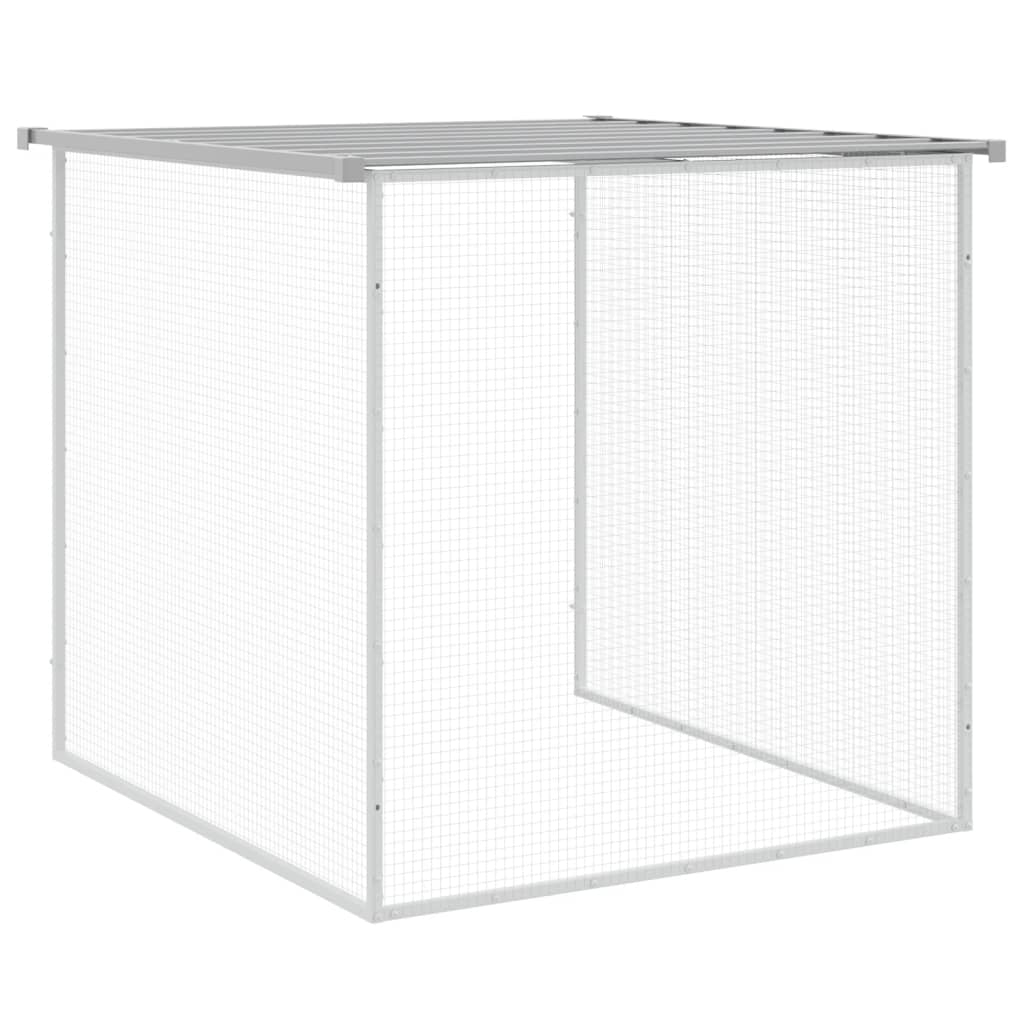 Chicken coop with roof light grey 203x98x90 cm galvanized steel