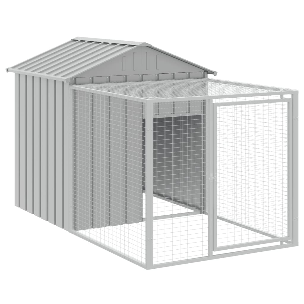 Chicken coop/outdoor area, grey, 117x609x123 cm, galvanized steel