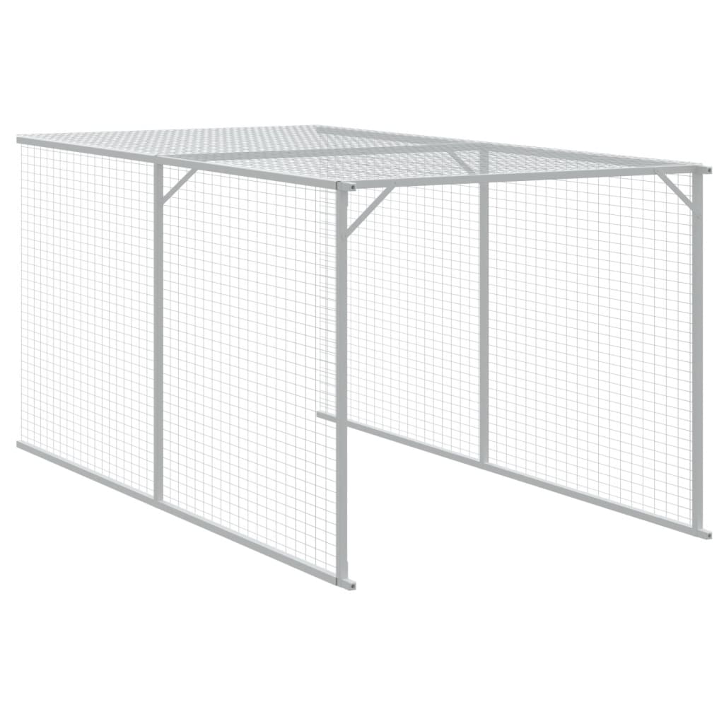 Chicken coop/outdoor area, grey, 117x609x123 cm, galvanized steel