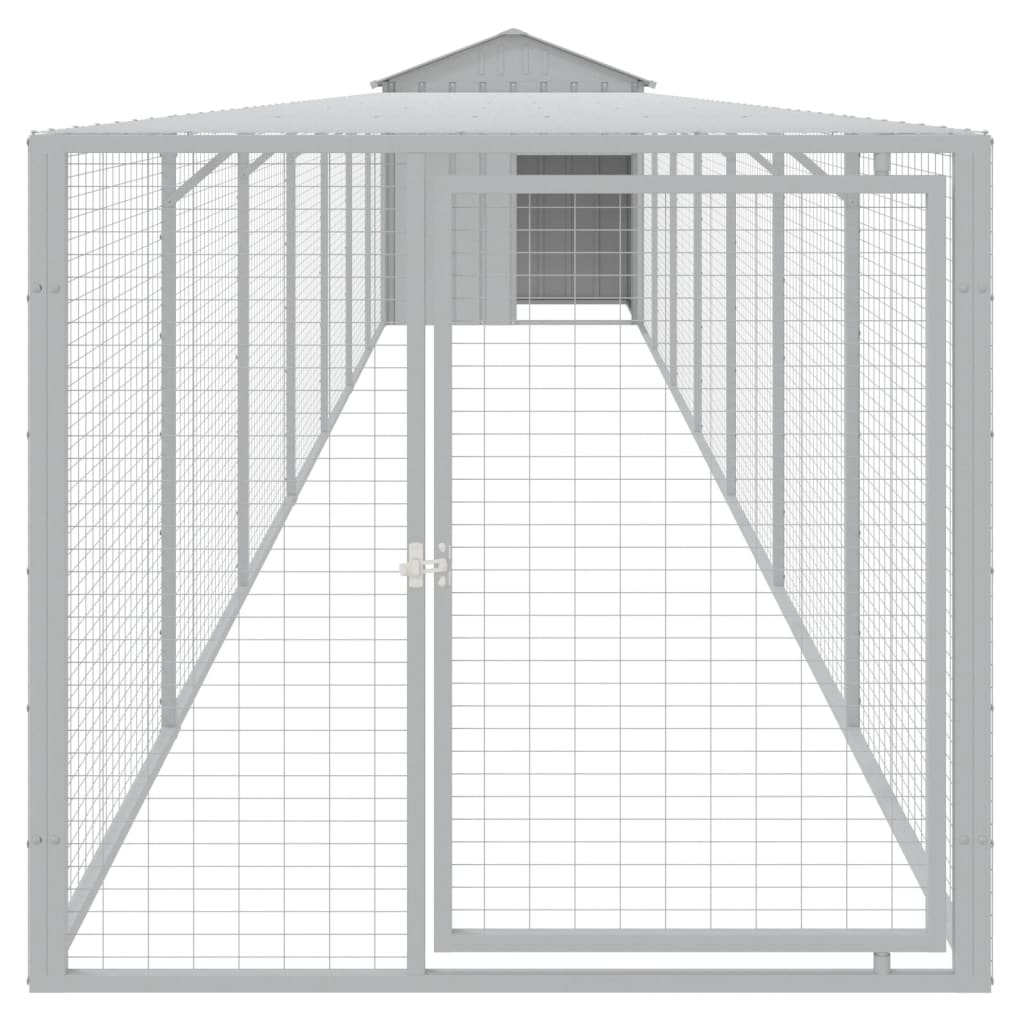 Chicken coop/outdoor area, grey, 117x813x123 cm, galvanized steel
