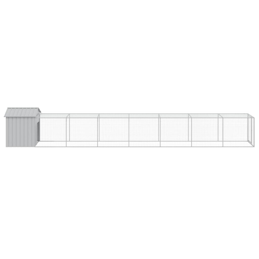 Chicken coop/outdoor area, grey, 117x813x123 cm, galvanized steel