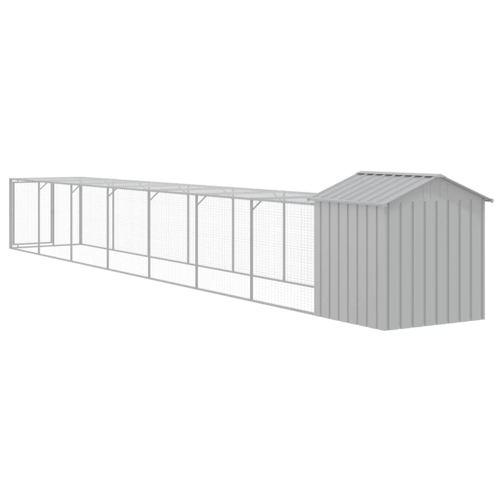 Chicken coop/outdoor area, grey, 117x813x123 cm, galvanized steel