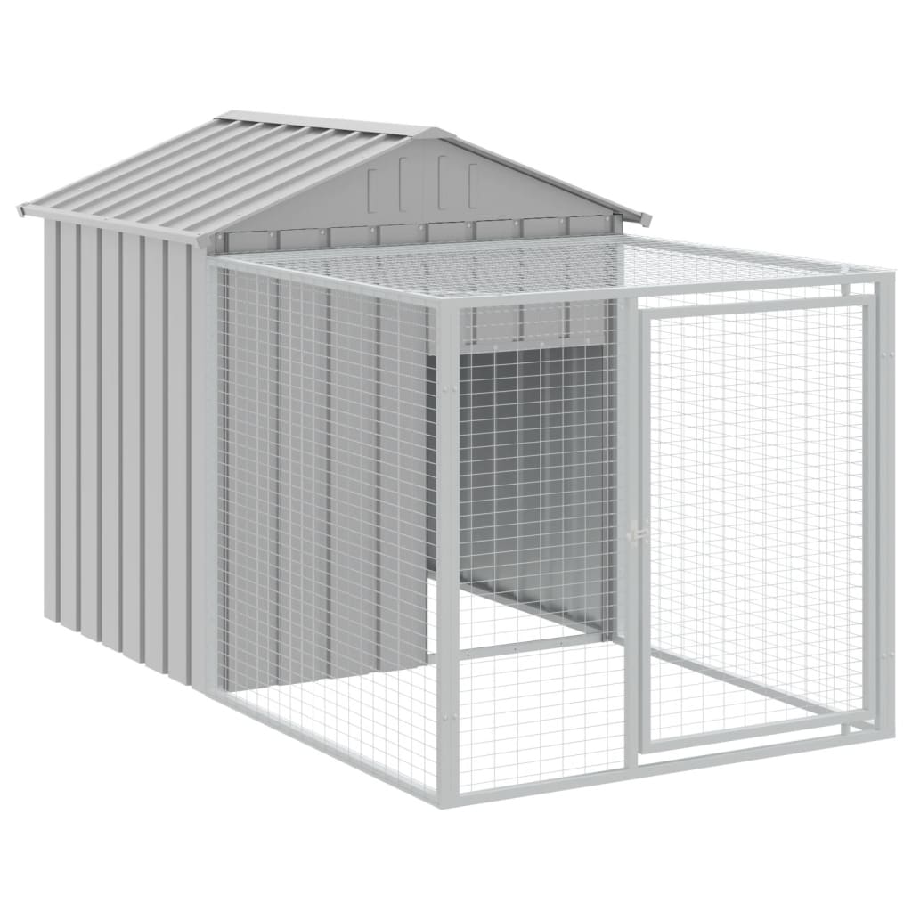 Chicken coop/outdoor area, grey, 117x813x123 cm, galvanized steel