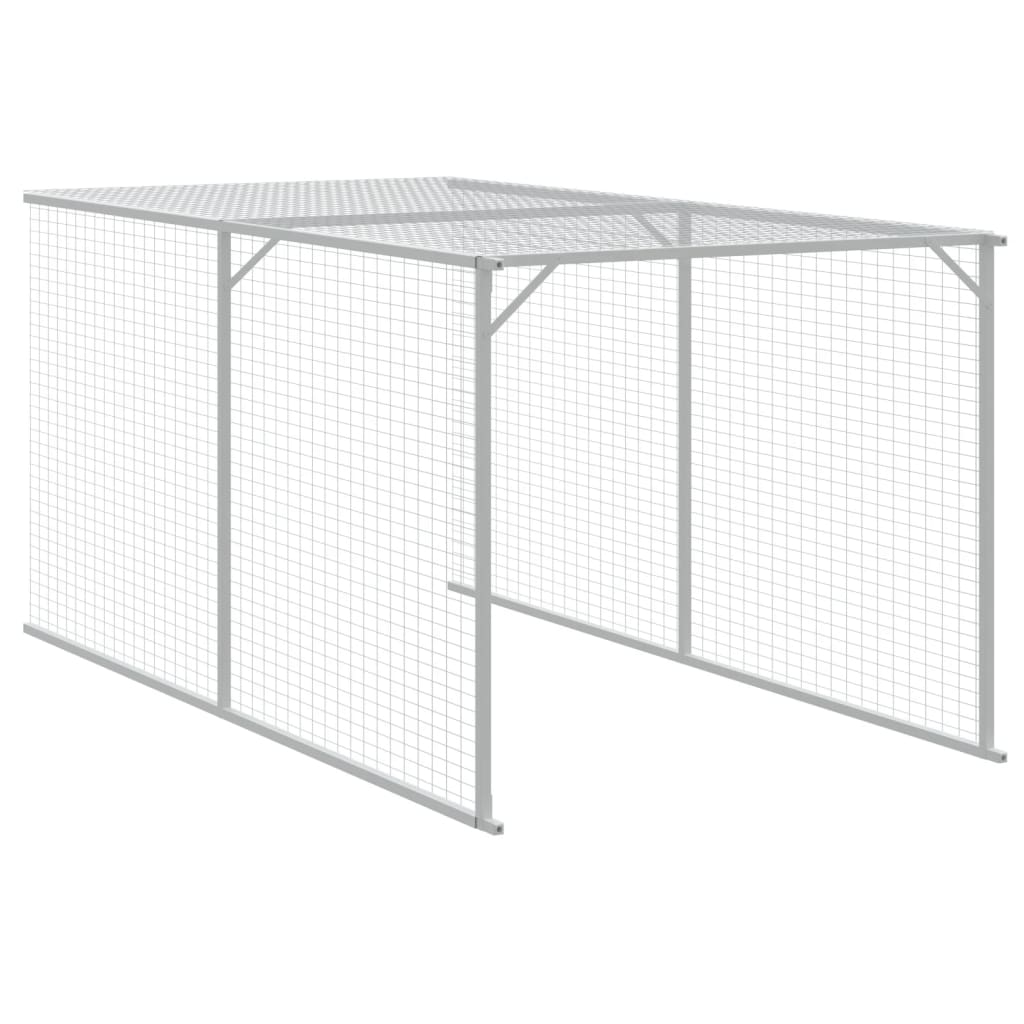Chicken coop/outdoor area, grey, 117x813x123 cm, galvanized steel