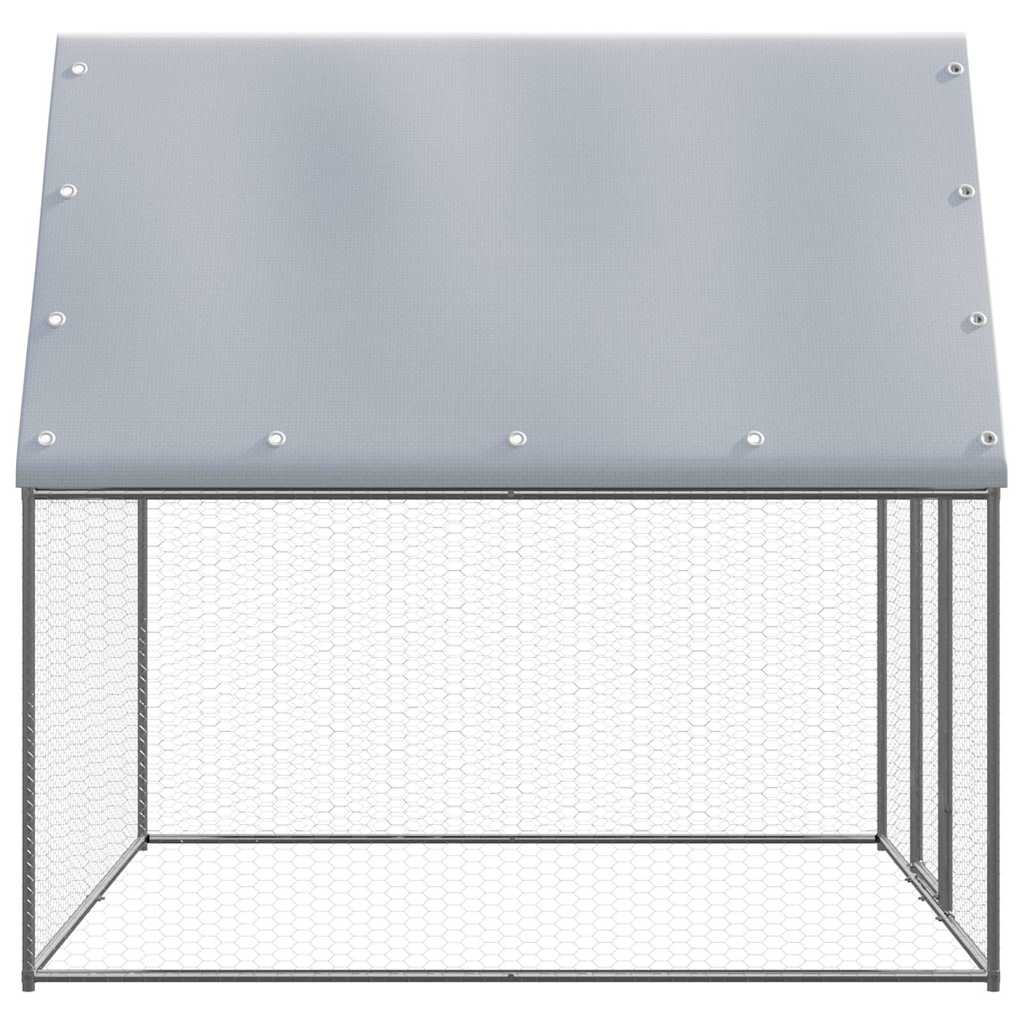 Chicken coop silver and grey 2x2x2 m galvanized steel