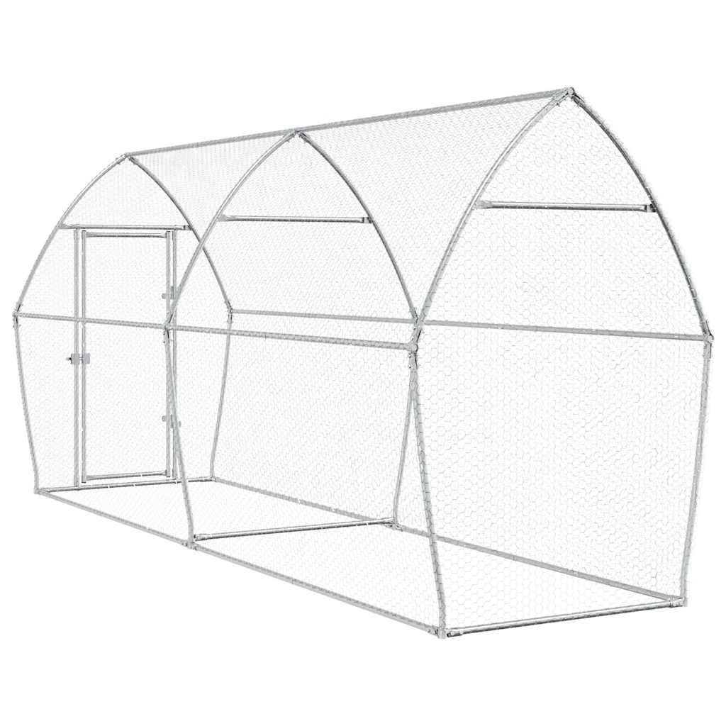 Chicken coop silver 400x105x182 cm galvanized steel
