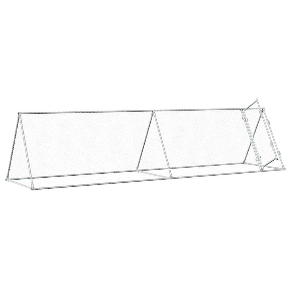 Kanahäkki hopea 400x105x91 cm galvanoitu teräs