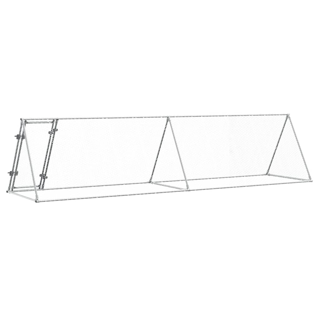 Kanahäkki hopea 400x105x91 cm galvanoitu teräs
