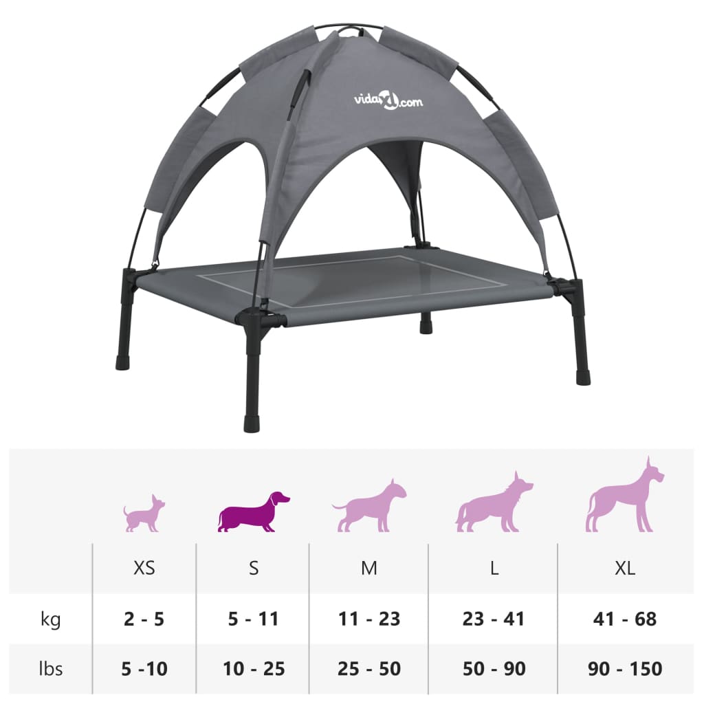 Dog bed with canopy anthracite Oxford fabric and steel