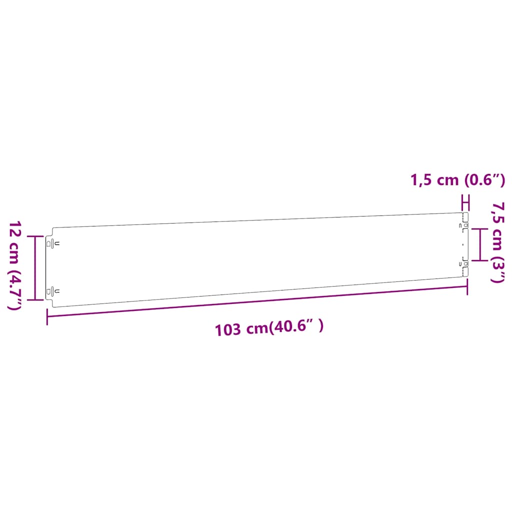 Nurmikon reunalistat 10 kpl 15x103 cm ruostumatonta terästä