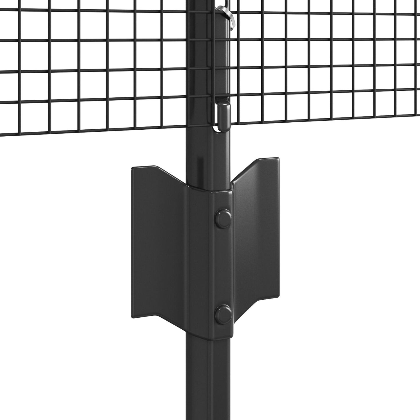 :n hitsaustangosta valmistettu aita 11 U-pylväällä Harmaa 0.4 x 25 m Teräs