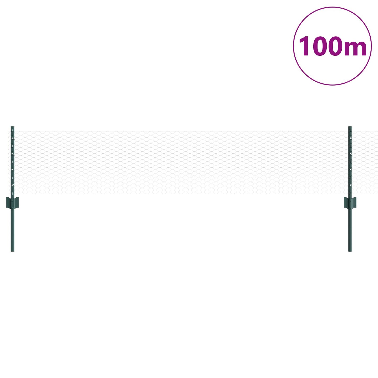 Aitapylväät 11 kpl U-kanavakuvio Vihreä 40 cm Teräs, vidaXL Kuusikulmainen aita Vihreä 0.4x100 m Teräs