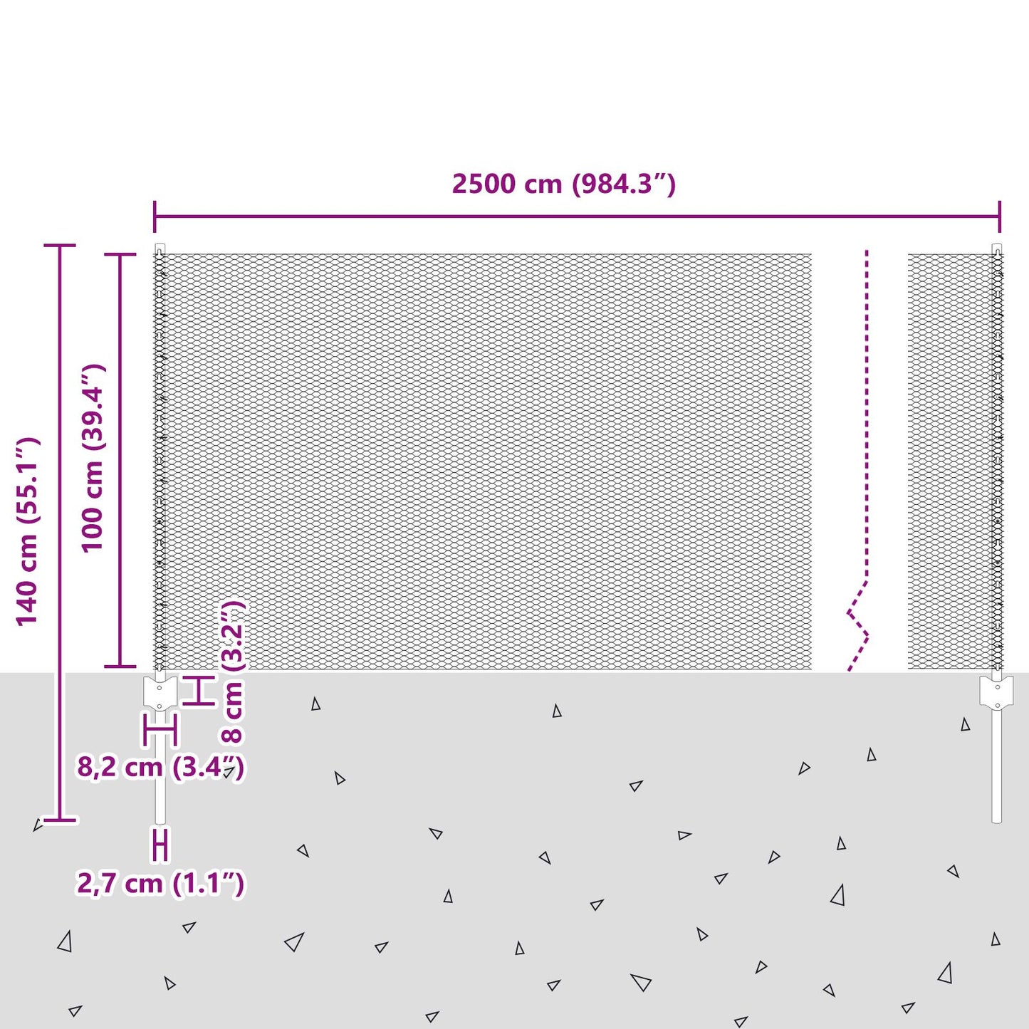 Aitapylväät 10 kpl U-kanava 100 cm galvanoitua terästä, vidaXL Kuusikulmainen aita 1x10 m galvanoitua terästä