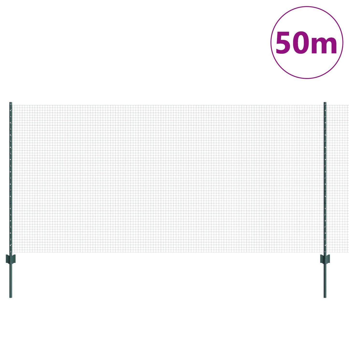 Welded Wire Fence with 22 U Posts Vihreä 1.2x50 m Teräs
