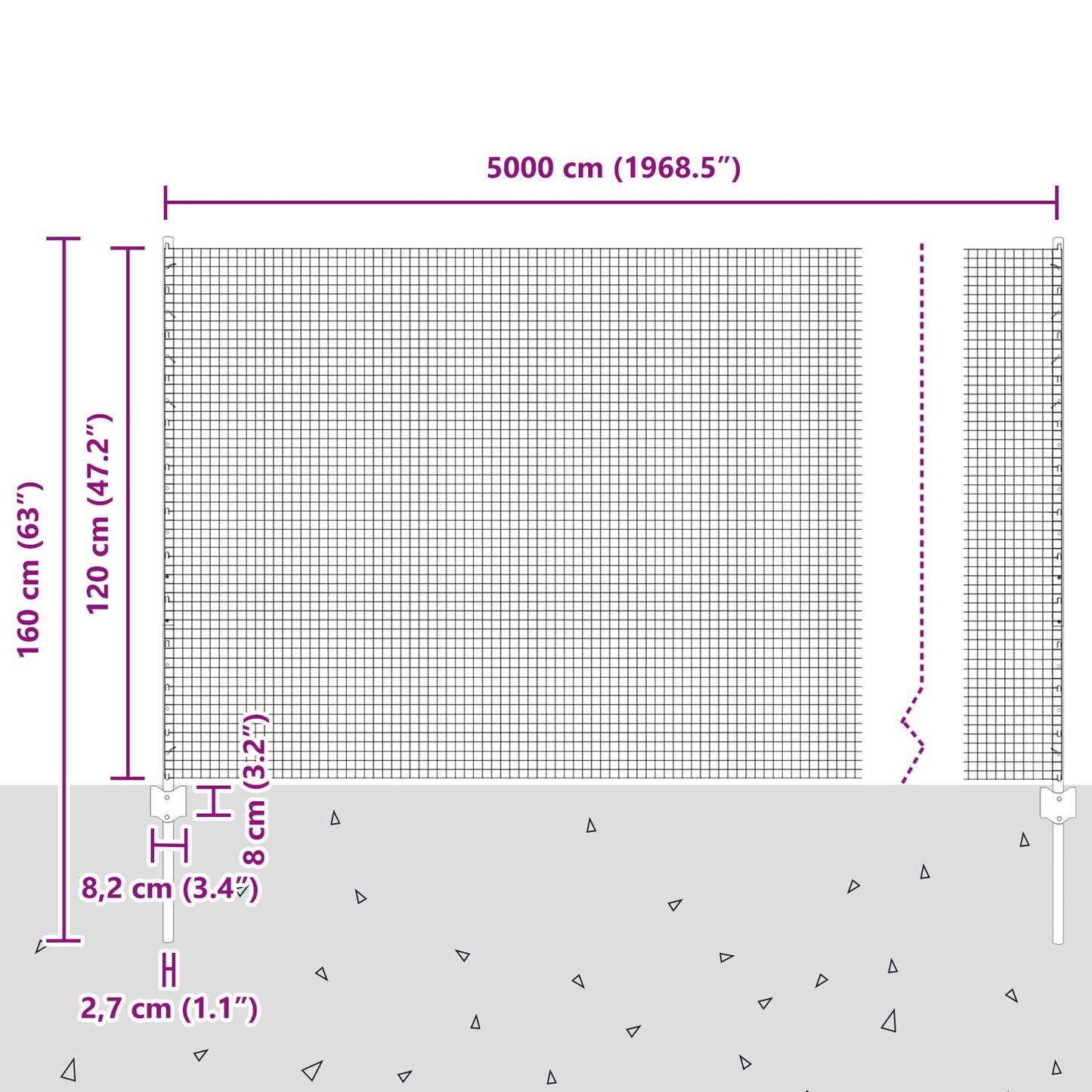 Welded Wire Fence with 22 U Posts Vihreä 1.2x50 m Teräs
